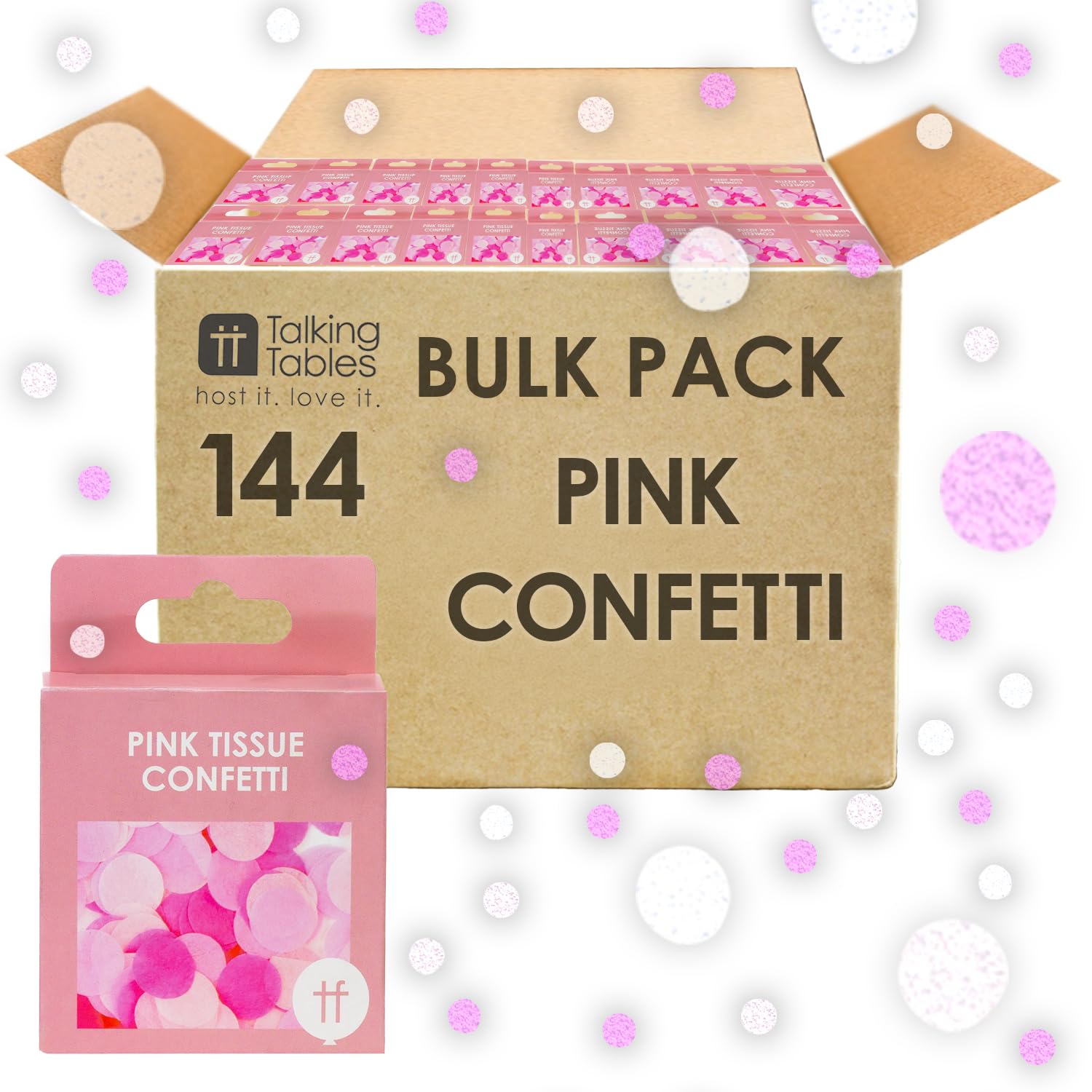 Talking Tables 144x Rosa Rund Konfetti Papier für Geburtstag Hochzeit Dekoration Bulk Party Supplies