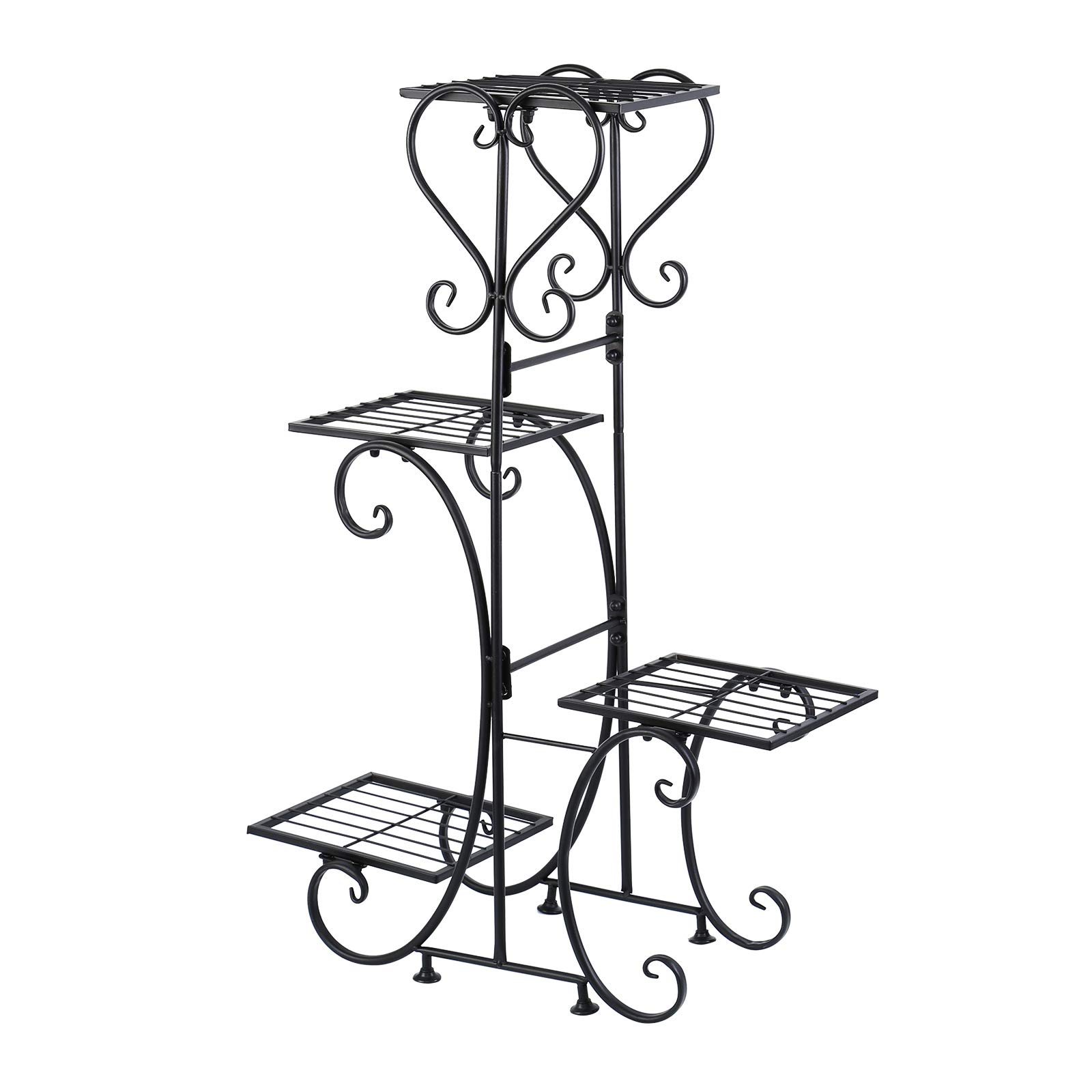 Samger Soporte de Macetas Plantas Metal Soporte De Flores 4 Plantas Bastidor para Macetas para Casa, Jardín, Espectáculo, Parque
