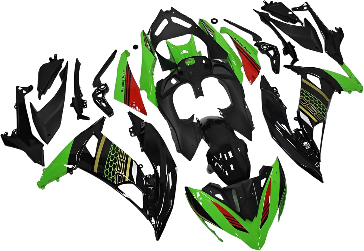 Inkection Molding Black Green Fairings Kit For Kawasaki ER-6F Ninja 650r 2017 2018 2019 Motorcycle ABS Fairings Bodywork Body Frame Body Kit