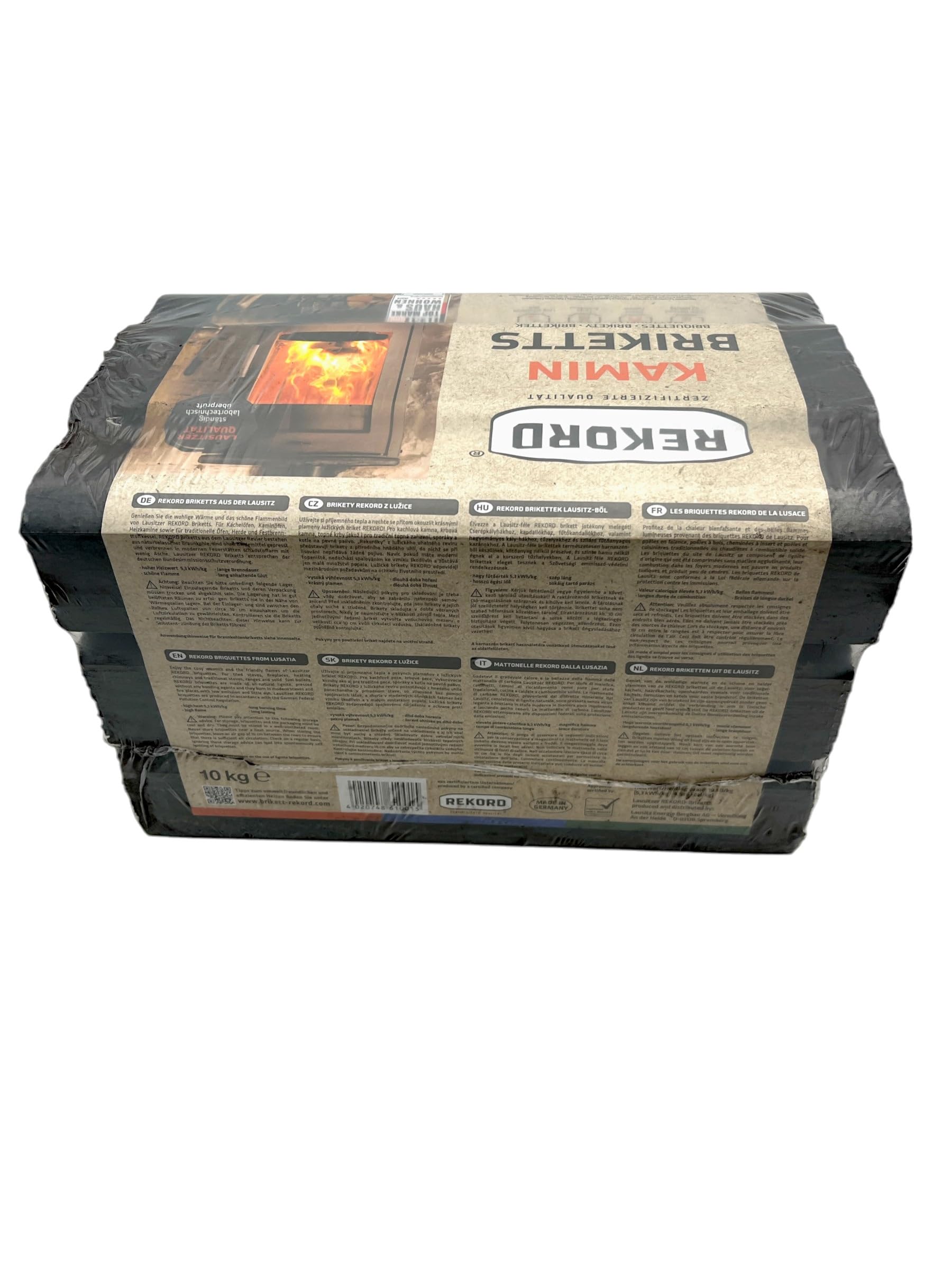 Brennstoff Brykiety z węgla brunatnego Heizprofi - wysoka zawartość energii, dzięki czemu bardzo duża emisja ciepła 2 x 10 kg