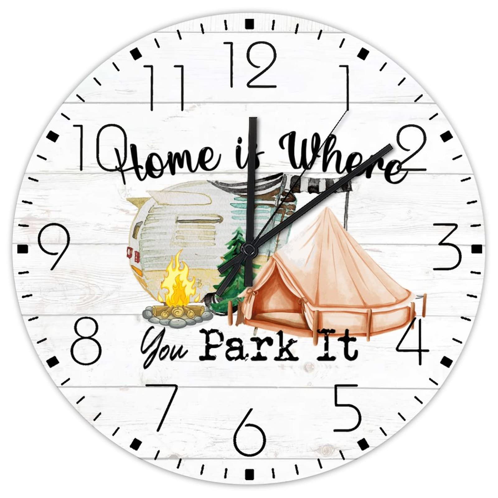 Horloge murale minimaliste en bois de 38 cm pour decoration