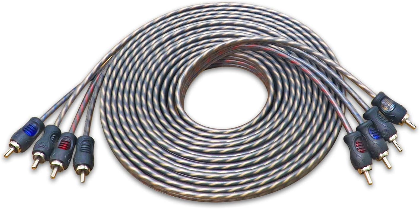 KICKER 46KI44 12 ft 4Channel RCA Cable 4 Meter Electronics