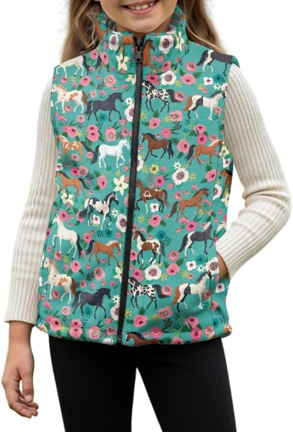 Upetstory Sleeveless Vest for Girls Full Zip Jackets