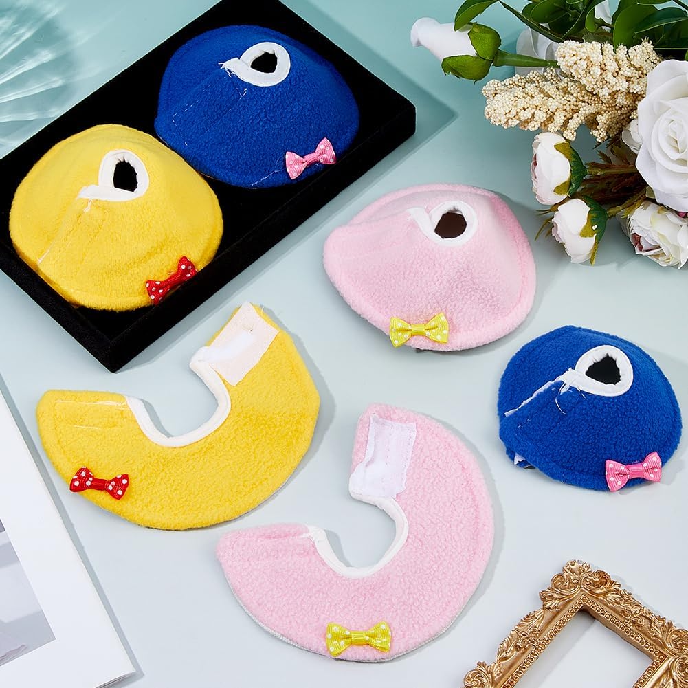 SUPERFINDINGS 6Pcs 6 Styles Bird Cone Collars Elizabeth Protective Collar Bird Neck Protector Birds Recovery Collars for Preventing Bite and Licking Wound Healing with Snap 9x4.5cm & 11x4.8cm