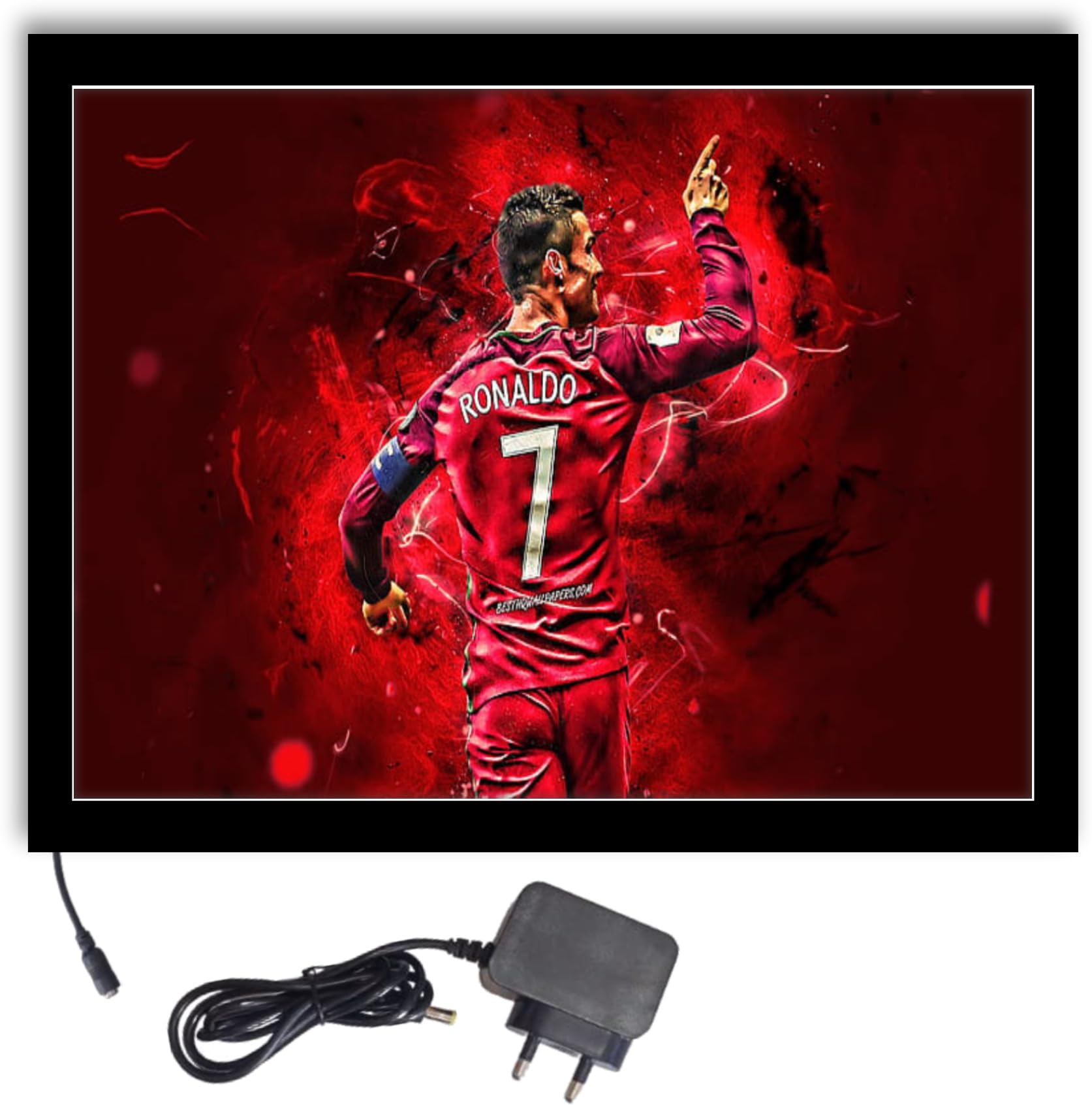 Ronaldo CR7 Winner Light Photo Frame 8X10 inch Led Light photo Frame With Light Adaptor Led Light Photo Frame Black Color Photo Frame_AQW196-image-29