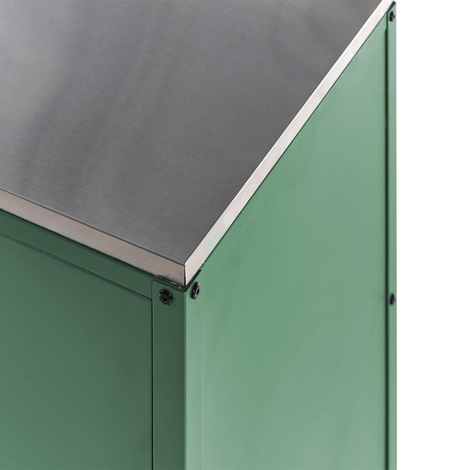 Beliani Armario Cocina Exterior 2 Puertas de Acero Inoxidable Verde Vilama