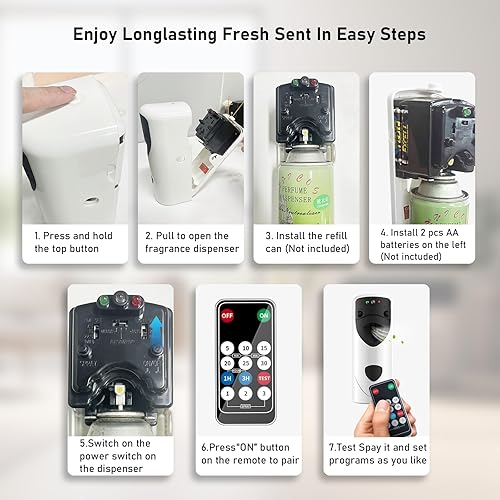 Miniatura 6 de Dispensador automático de ambientador en aerosol con dispensador de fragancia programable remoto apto para recargas de spray  Dispensador de aerosol