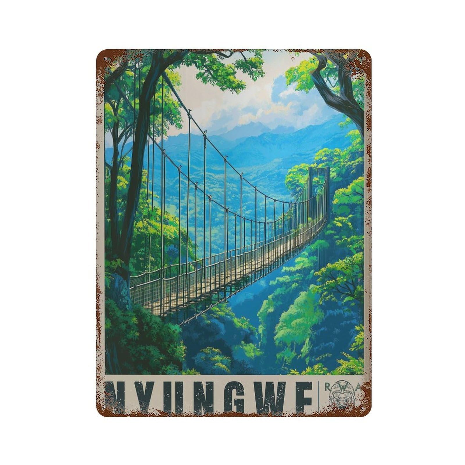 xiaoxiaoshen Nyungwe Forest Rwanda Travel Africa Wall Decor Art Metal Tin Poster Modern Home Decor Art Home Bar Shop Decorations Vintage Sign 40x30cm