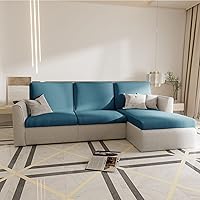 Vista 52 de EFELIM Funda de cojín seccional de 4 piezas para sofá en forma de L, funda elástica para sofá de 1, 2, 3 asientos, funda antideslizante para sofá