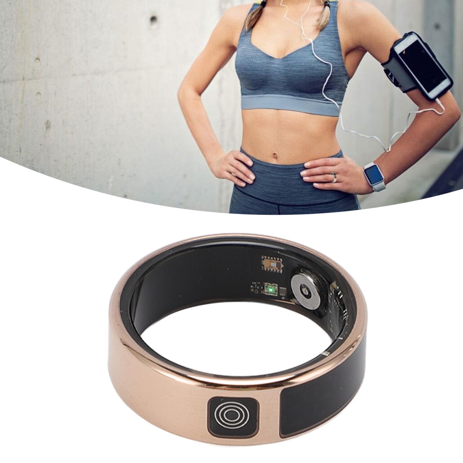 Bague Intelligente avec Affichage, Anneaux de santé pour Femmes et Hommes, Anneau Portable avec étui de Chargement, écran D'affichage, Application IP68, Compteur de Pas, (#10)