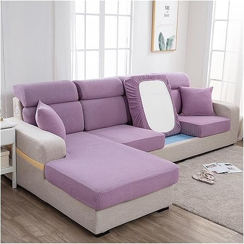 Miniatura 9 de Fundas elásticas para sofá de 32 cojines para sofá modular, fundas de sofá en forma de L para mascotas, protector de muebles contra perros,