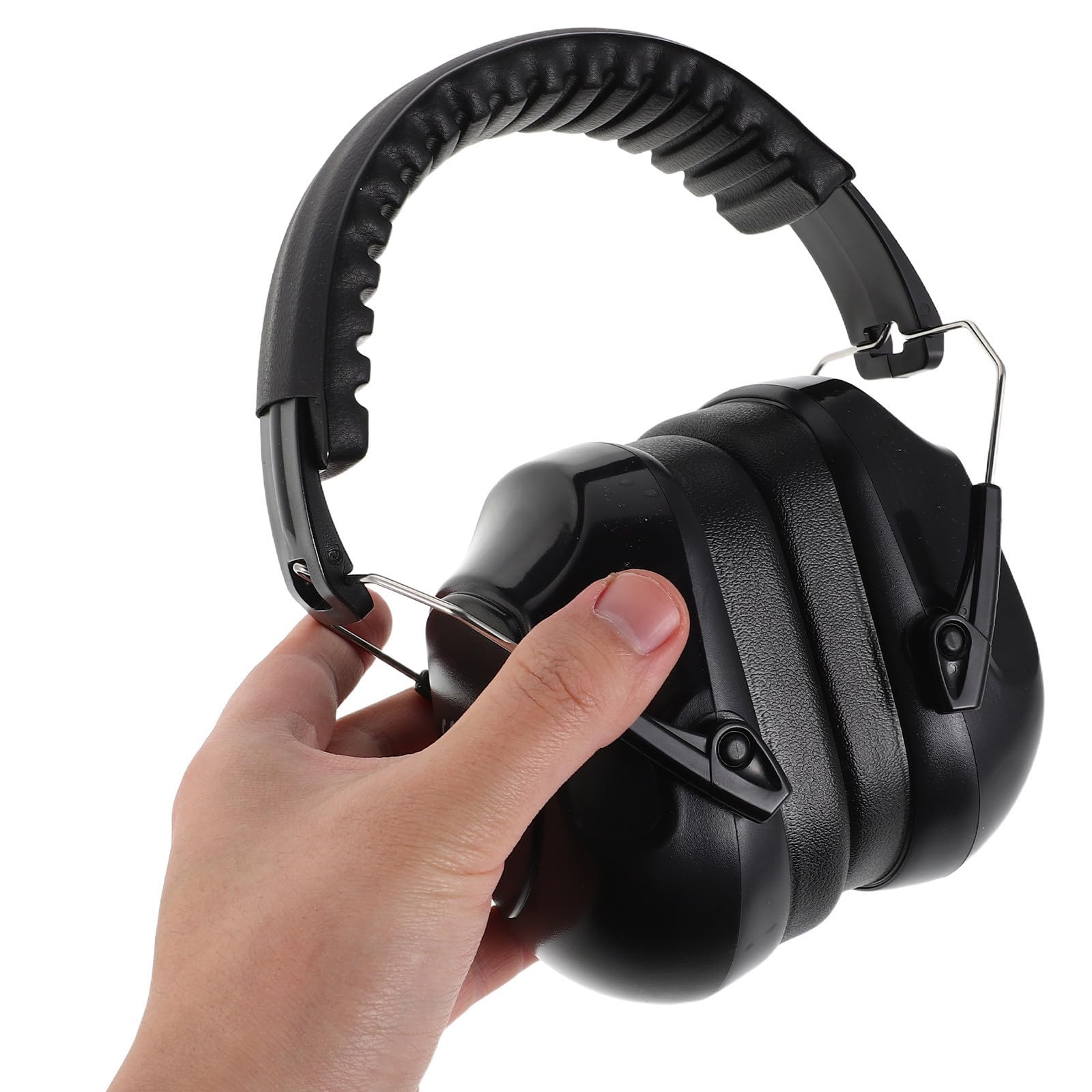 VILLCASE 2 Pièces Casque Antibruit Insonorisé en Abs Noir Haute Atténuation Sonore, Protections Auditives Confortables pour Étude et Voyage, pour Réduire le Bruit Ambiant