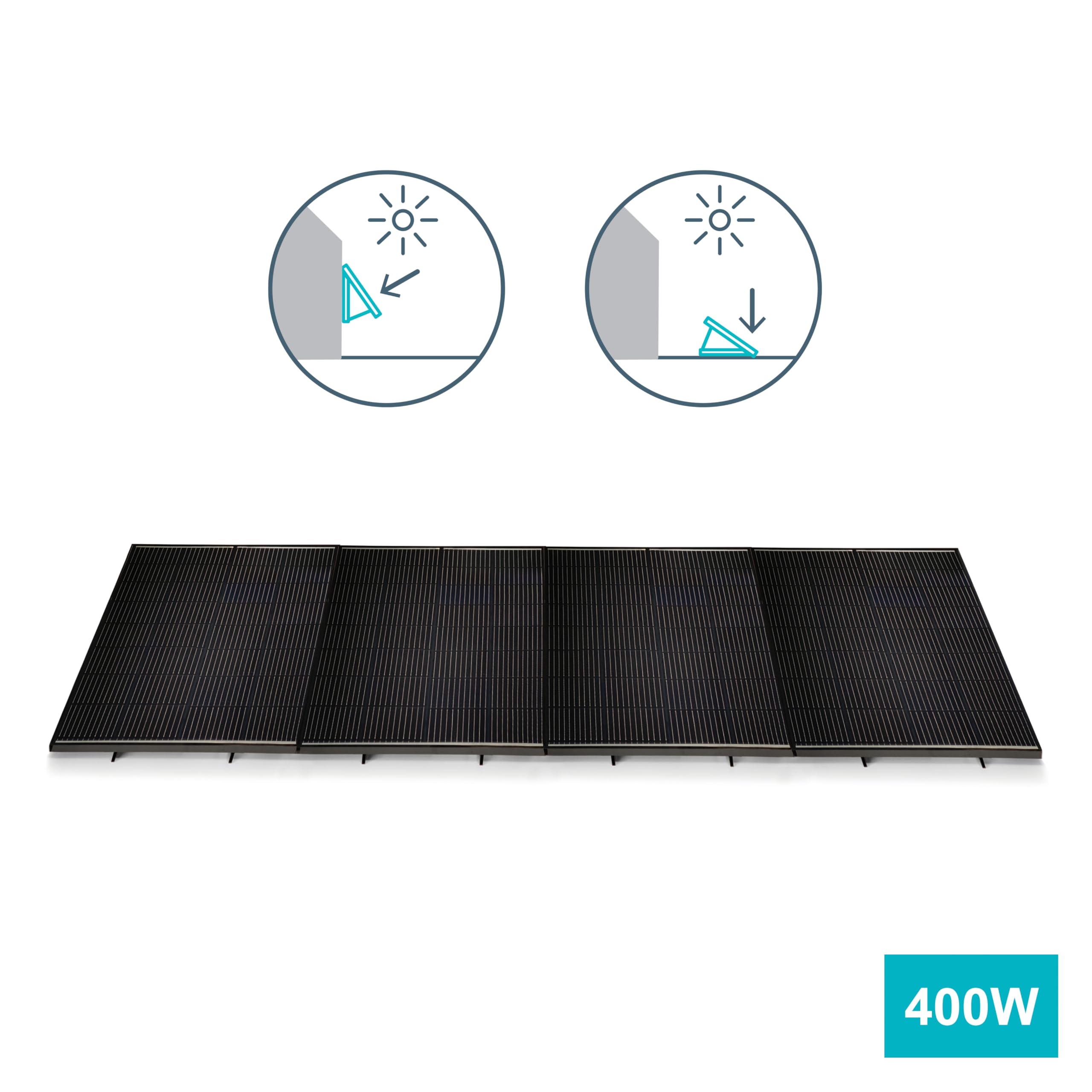 AVIDSEN Soria - Station Solaire Connectée Plug and Play 400W - Kit Panneaux Photovoltaïques Autoconsommation - Pose Sol ou Murale - Installation Simple sur Prise Classique - App Avidsen Home