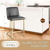Vista 29 de Sophia & William Taburetes de bar de 24 pulgadas para isla de cocina, taburetes de bar de altura de mostrador con respaldo, sillas de bar modernas