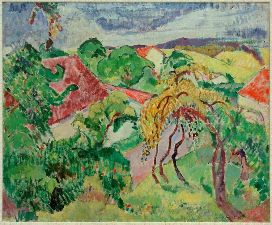 Tableau Oberbayerische Landschaft Oskar Moll pour une décoration chambre apaisante