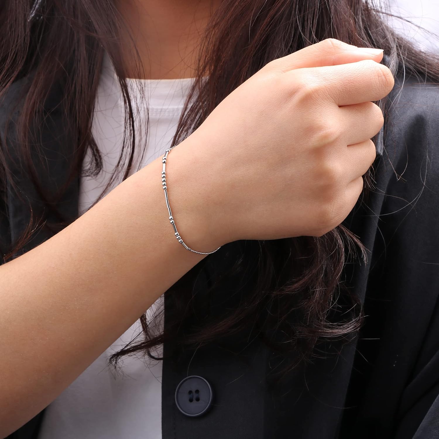 JoycuFF Friendship Morse Code Bracelets Inspirational Gifts For Best Friends Women Mother Aunt Sister Mothers Day Birthday Christmas Stianless Steel Jewelry - Image 4