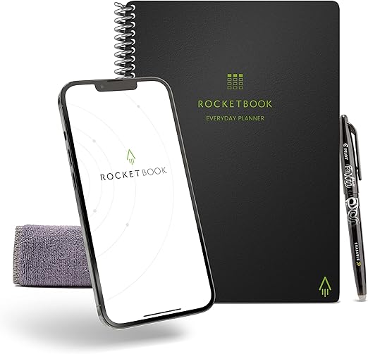 Rocketbook Reusable Everyday Planner Daily, Weekly, Monthly Planner with Pilot