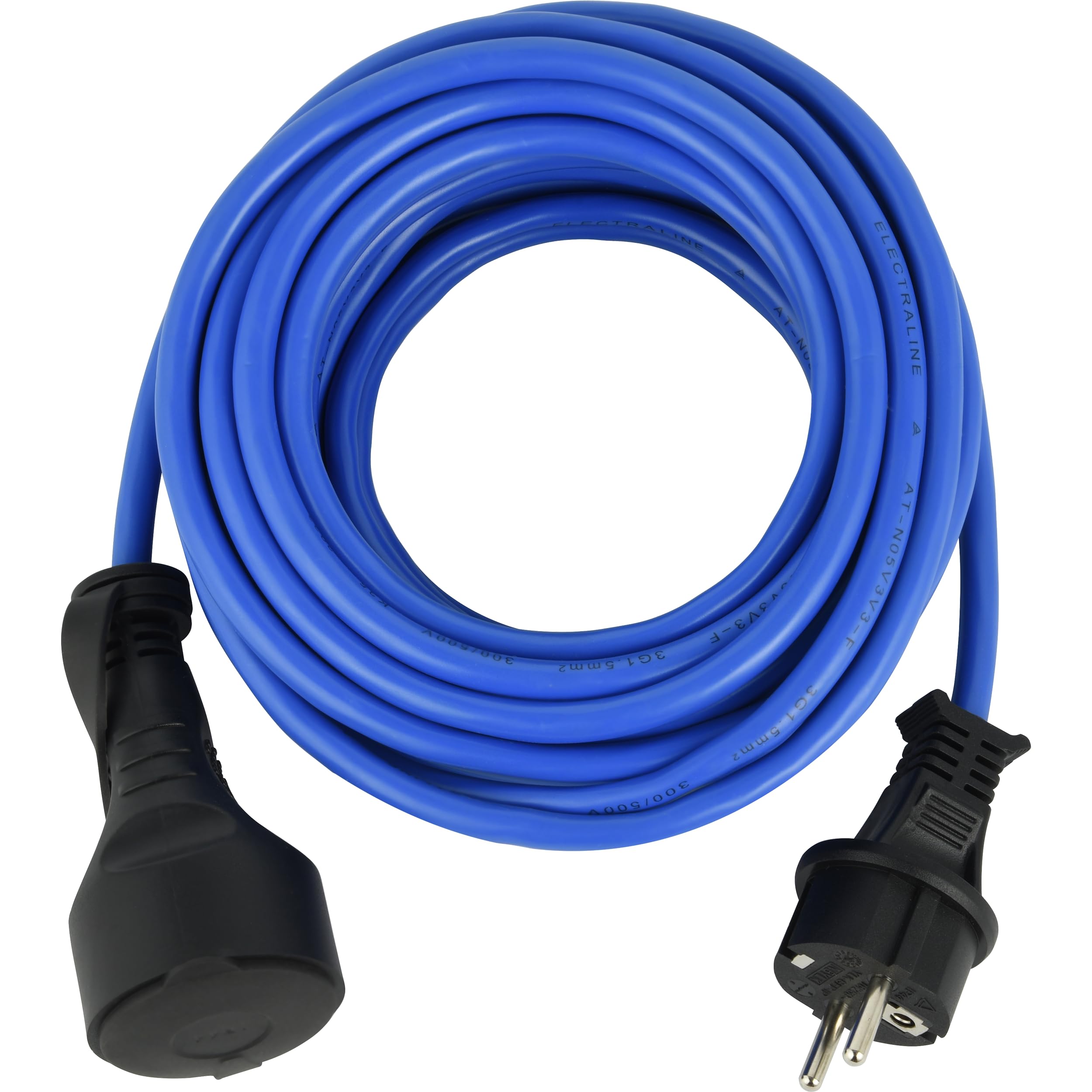 Electraline 01684 Prolunga Prolunga Elettrica 20M Outdoor Profesionnelle IP44, Cavo speciale AT-N05V3V3-F 3G1.5, utilizzabile fino a -35 °C, resistente ai raggi UV, oli e temperature ectremi