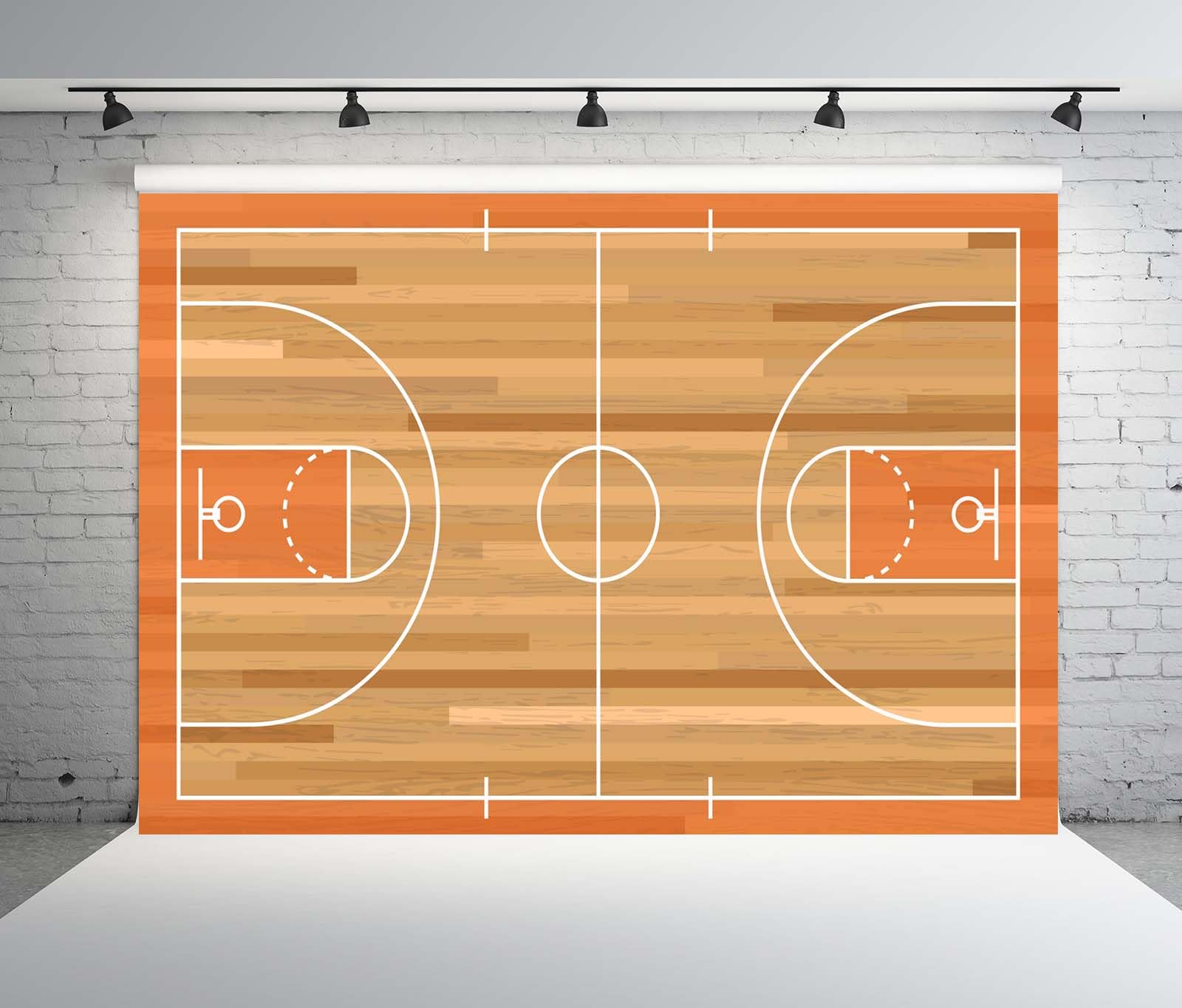 BELECO 3.6x3m Telo sfondo campo da basket | Pallacanestro texture legno sfondo tema sport decorazione compleanno bimbi banner studio foto
