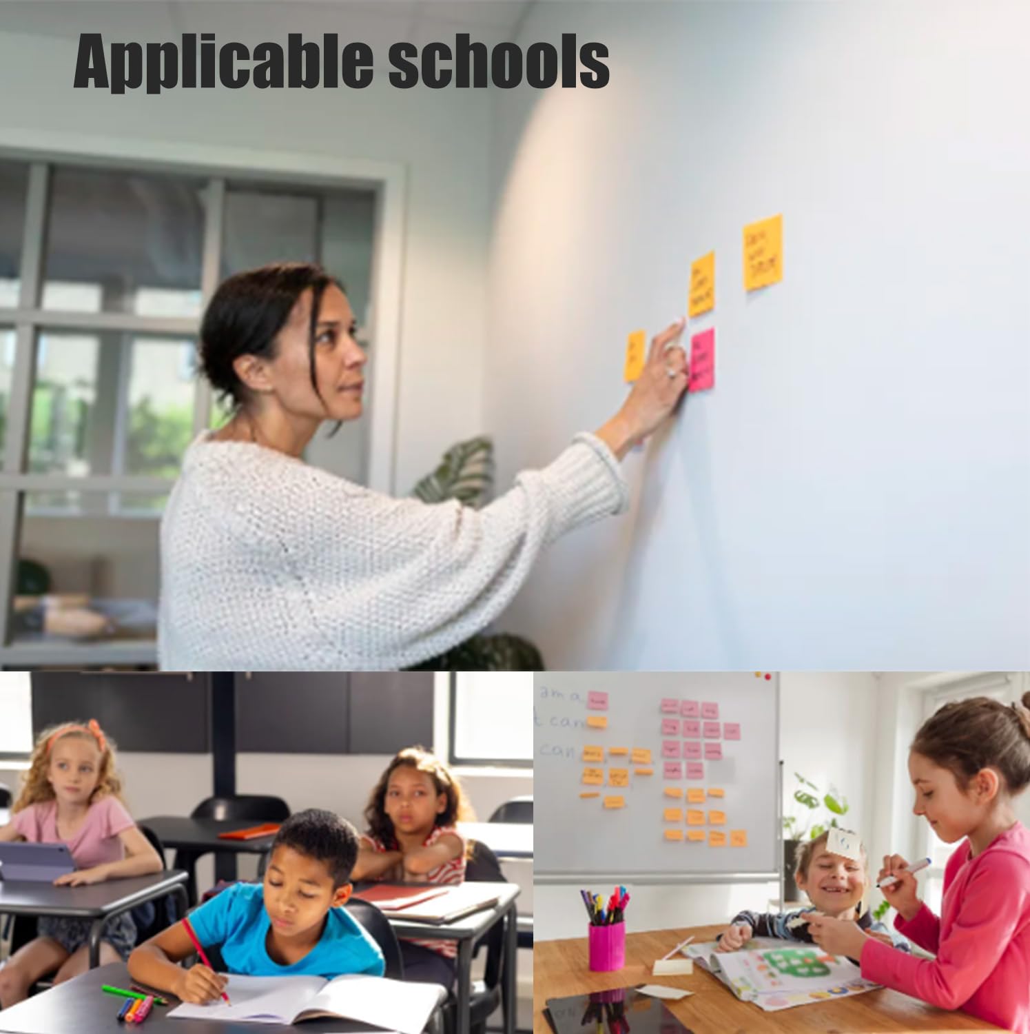 Lot de 72 Sticky Notes 76 x 76 mm Notes autocollantes-12 couleurs Vives Bloc Notes,Notes Adhésives,5400 feuilles Super Sticky Notes pour le bureau,L'école,la maison,75 feuilles/bloc