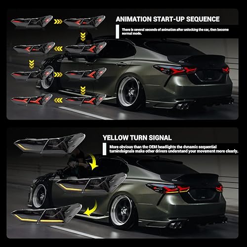 Miniatura 9 de Para luces traseras y traseras Camry RGB 2018-2024 para 8 Toyota Camry 201820192020202120222023 LESEXLEXSETRD luces traseras para Toyota Camry de 8