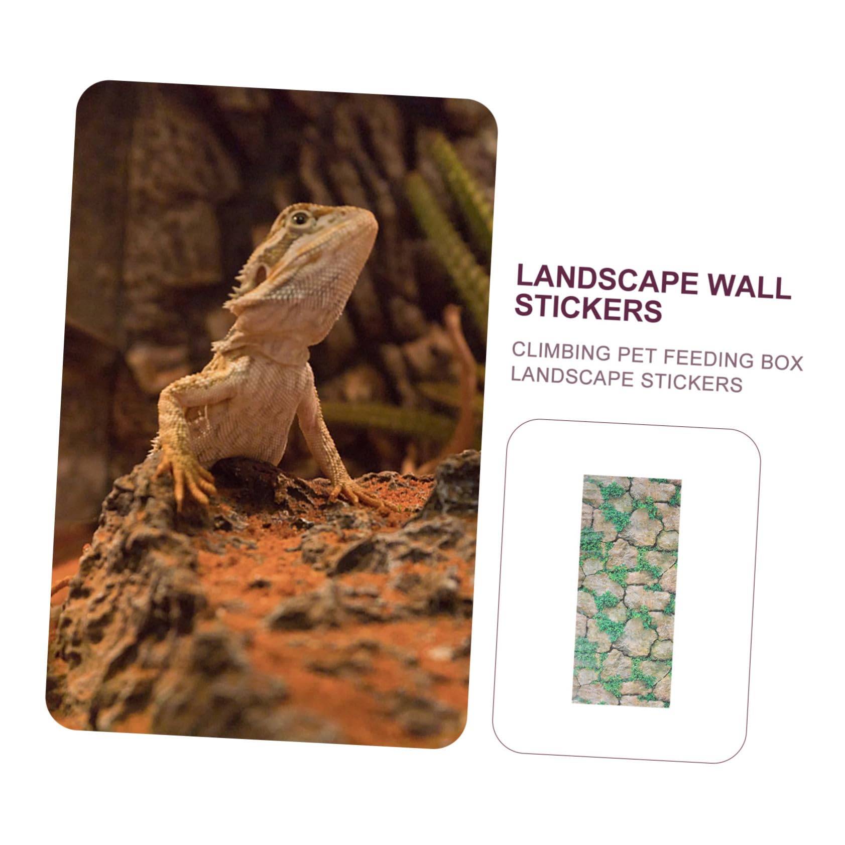 Reptilien Terrarium Aufkleber mit Felsenmuster Sicher und Leicht Entfernbar aus Papier Kreative Landschaftsdekoration für Aquarium und Reptilienkasten