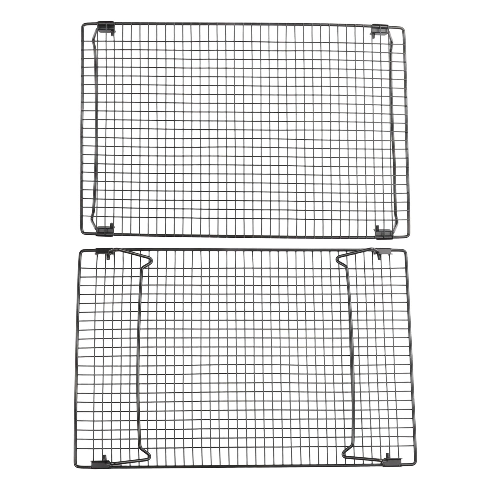 2 rejillas plegables de acero inoxidable para hornear pan y asar carne, limpio, para negro, 34 x 243 x 54 cm