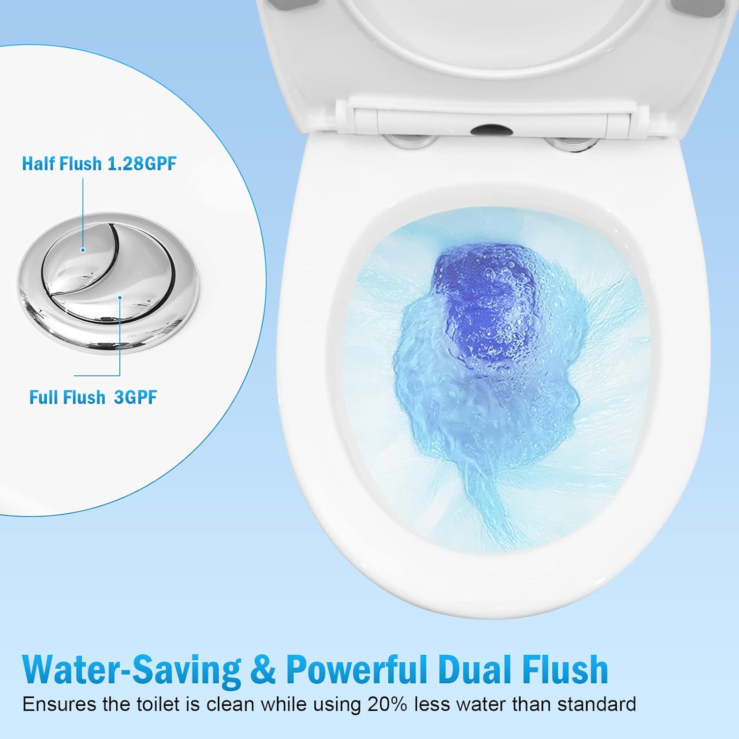 750 Watt High Power Compact Macerating Toilet with Pump for Basement Upflush System, Dual-flush Toilet with 4 Water Inlets & 2 Outlets Pump for Laundry Sink Shower, Silent Close Seat 328 FT Pumping