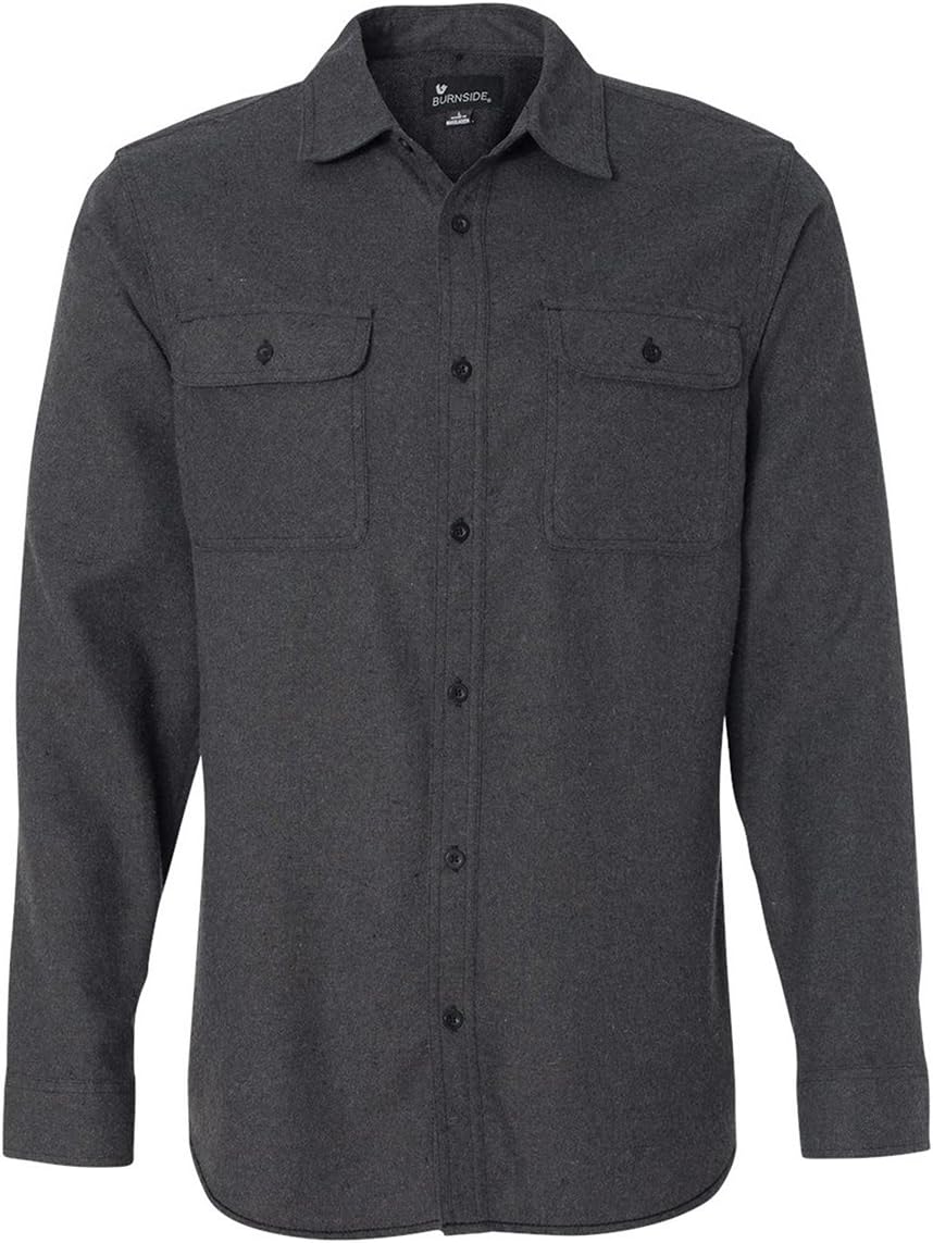 Burnside B8200 - Solid Long Sleeve Flannel Shirt Charcoal