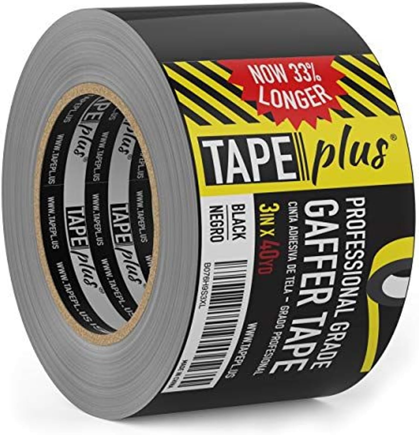 - TapePlus Vinyl Electrical Tape - Waterproof Tape for Cable Protection - Wide Vinyl Adhesive for Floor Marking - Binding Adhesive for Book Repair - 3 in, 40 yd, Black