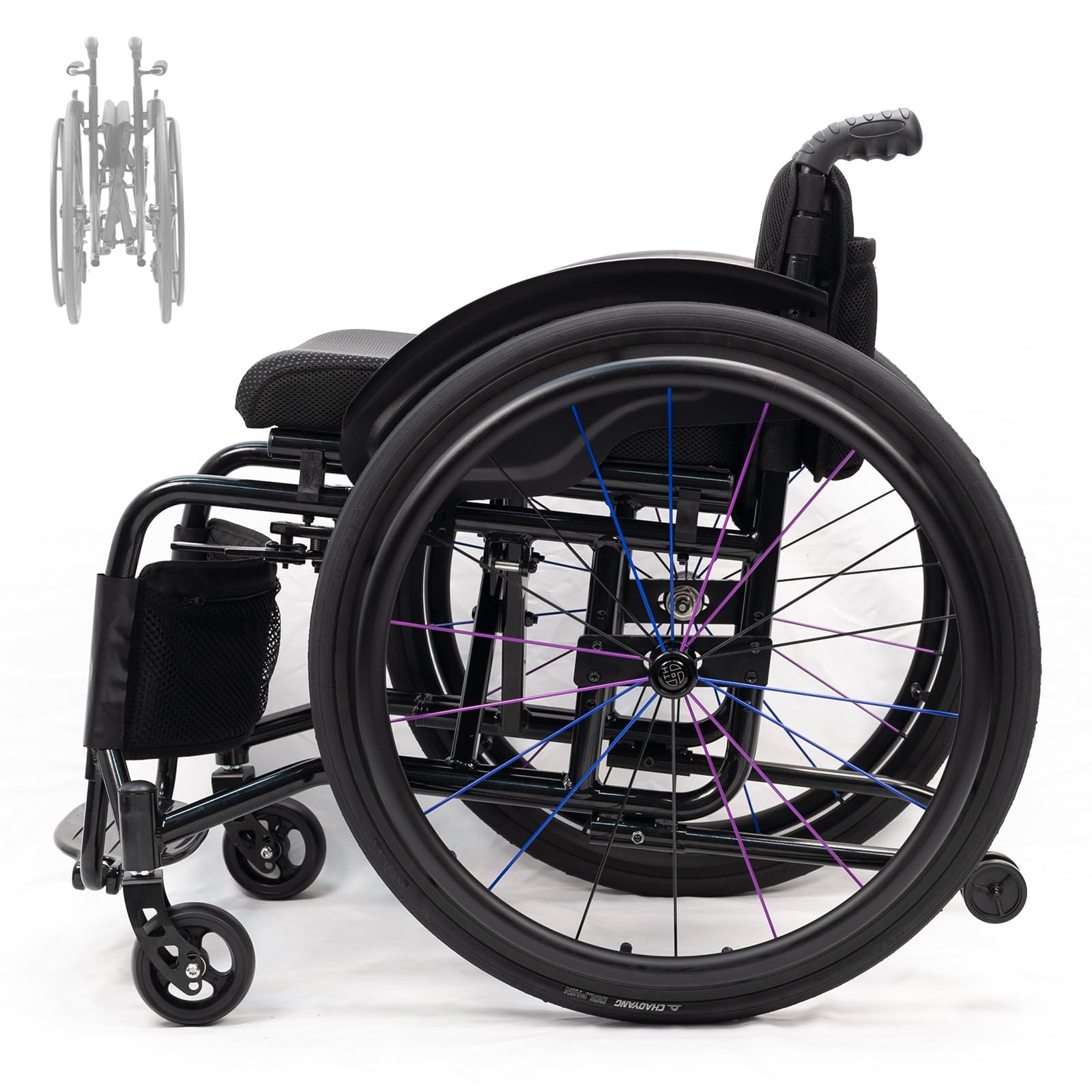 Silla de Ruedas Plegable Ligera de Paseo,Silla de ruedas manual,Plegable,Ligero,Transporte,Asiento y respaldo con cojín acolchado,Frenos manuales,Antivuelco,Para mayores,minusválidos(15.7in seat width