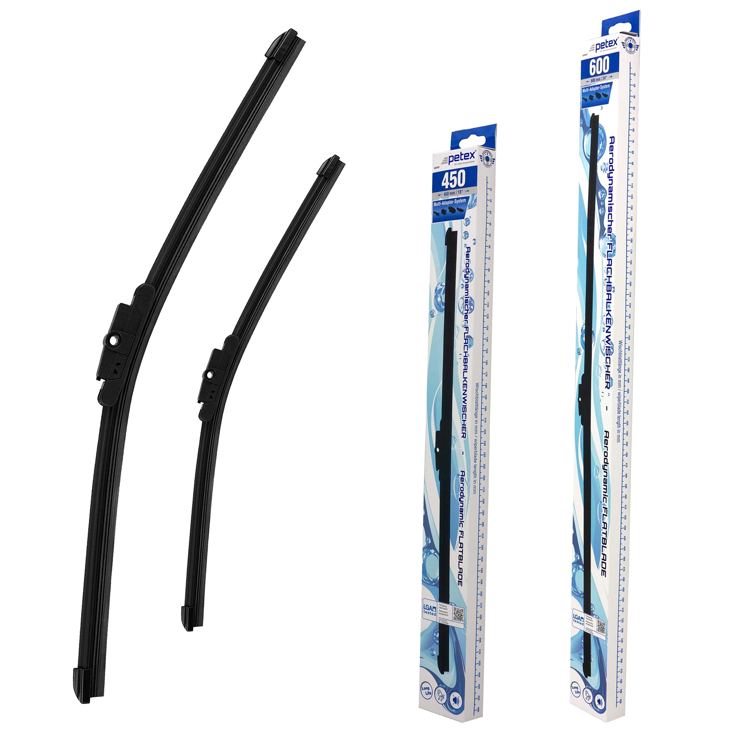 PETEX Windscreen Wipers, Wiper Blades Length 600 mm/450 mm - Front Windshield Wiper Set