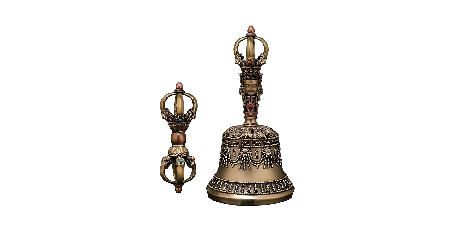 Amazon｜金剛鈴 五鈷杵 真鍮ヴァジュラ バジュラ 仏教ベル 寺院仏具