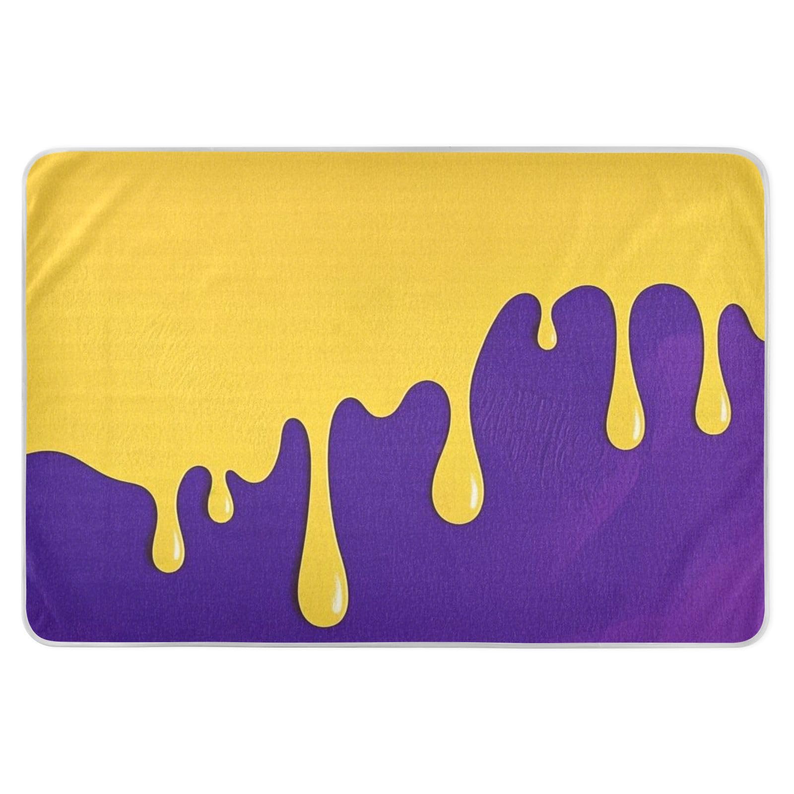 Flowing Pigment Yellow Purple Art Changing Pad Covers Highly Absorbent Potty Training Cover Anti-Lip Incontinence Pads for Infant Baby , 52