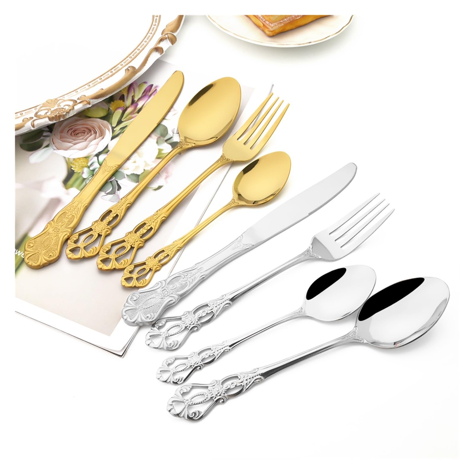 シルバーのヴィンテージデザートカトラリーセット シルバーのヴィンテージデザートカトラリーセット