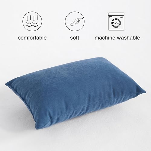 Miniatura 2 de FLXXIE Paquete de 2 almohadas pequeñas de microfibra, 11 x 7 pulgadas, mini almohadas para dormir y viajar, almohadas lavables para niños, almohadas