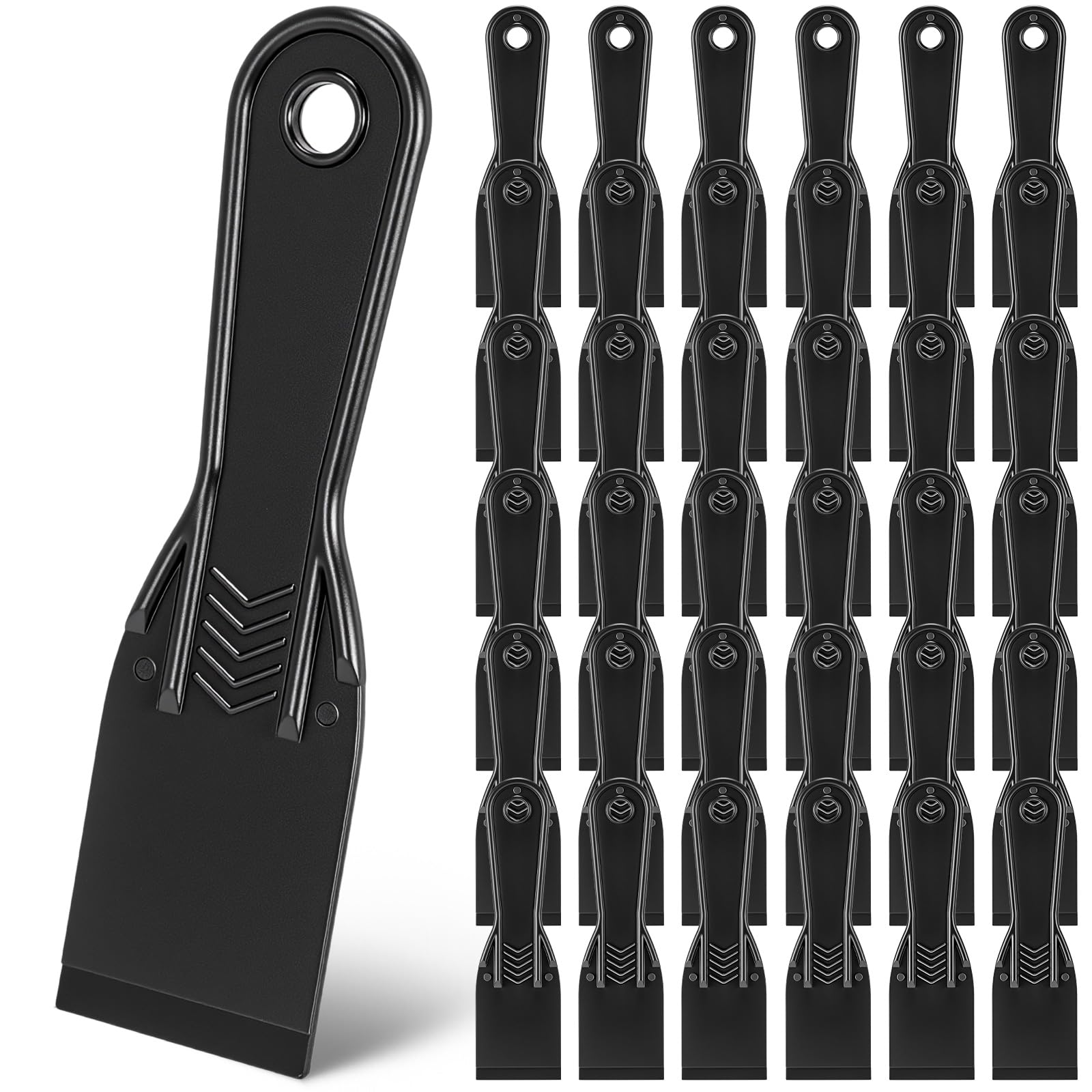 Lot de 36 couteaux à mastic en plastique noir de 5,1 cm pour enduire, réparer le plâtre, réparer les cloisons sèches, enlever le papier peint, appliquer de la boue ou du plâtre