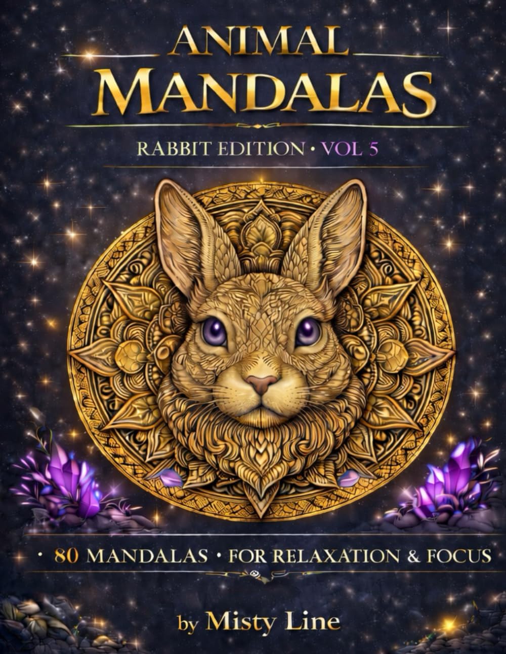 Animal Mandalas – Rabbits Edition Volume 5: 80 Abstract Rabbit-Inspired Mandalas for Calm, Balance & Relaxation