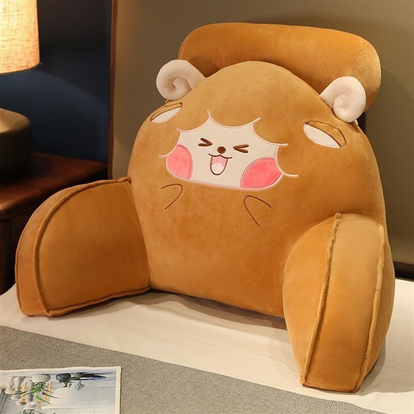 Uoxhfdh Brown Back Support Waist Pillows Resting Office Cute Cartoon Cat Pillow For Lumbar Arm(,75X50cm)