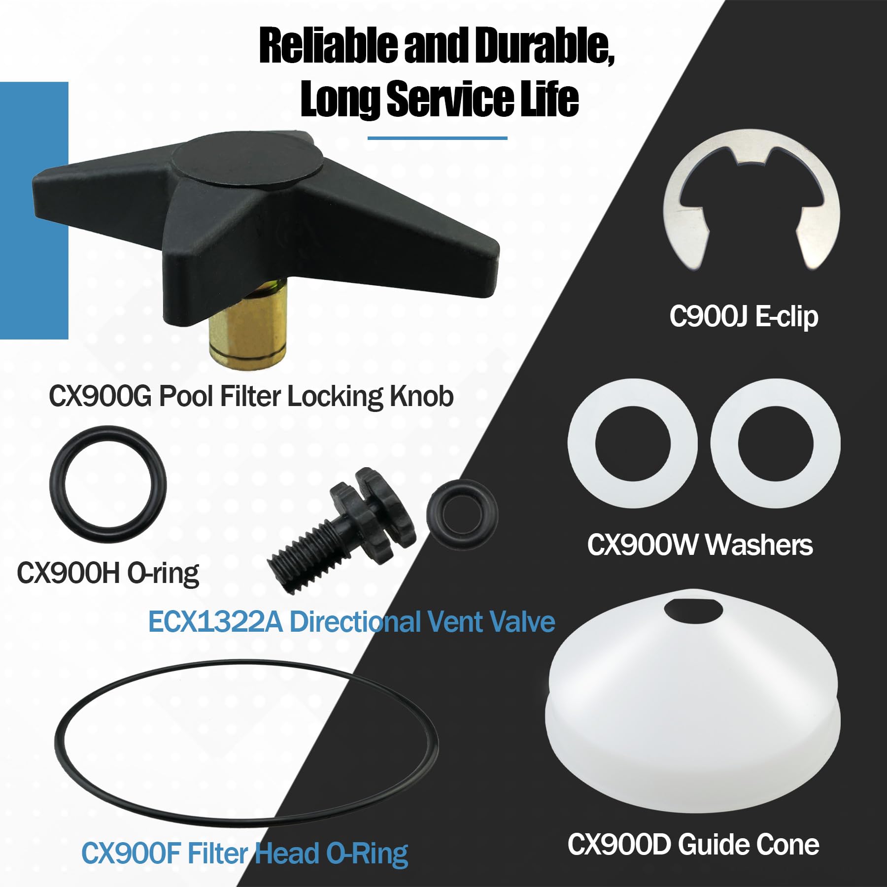 KMBNTU CX900G Locking Knob or CX900DA Pool Filter Knob Kit Compatible with Hayward Star Clear Plus Cartridge Filter and Separation Tank Models C751 C900 C9002 C1200 C12002 C12002S