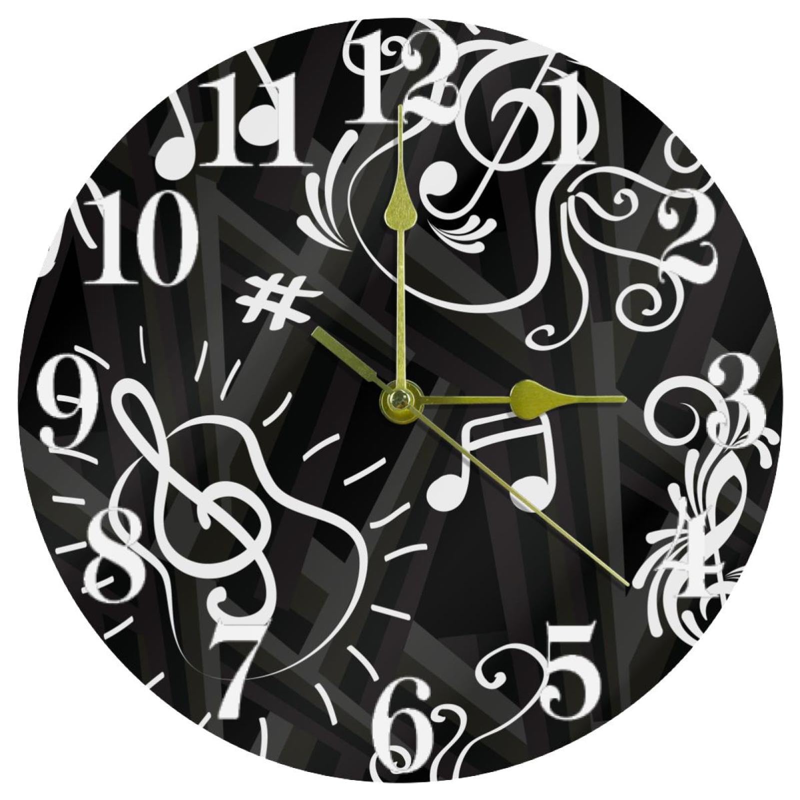 Horloge ronde note de musique pour décorer votre salon