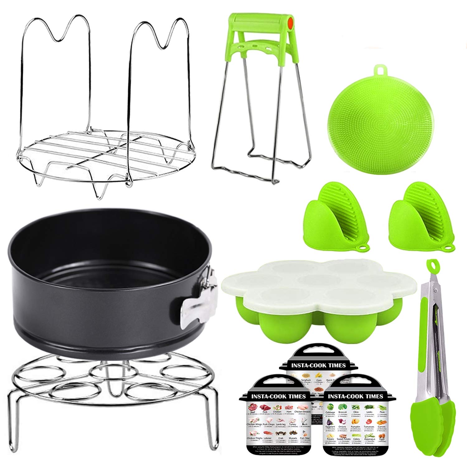 Accesseries for Instant Pot 6, 8 Quarter Only for Pressure Cooker Accessories 6 8 QT Set Compatible with Instapot Kit, Springform Pan, Steamer Rack Basket,Trivet with Long Handle, Egg Bites Mold