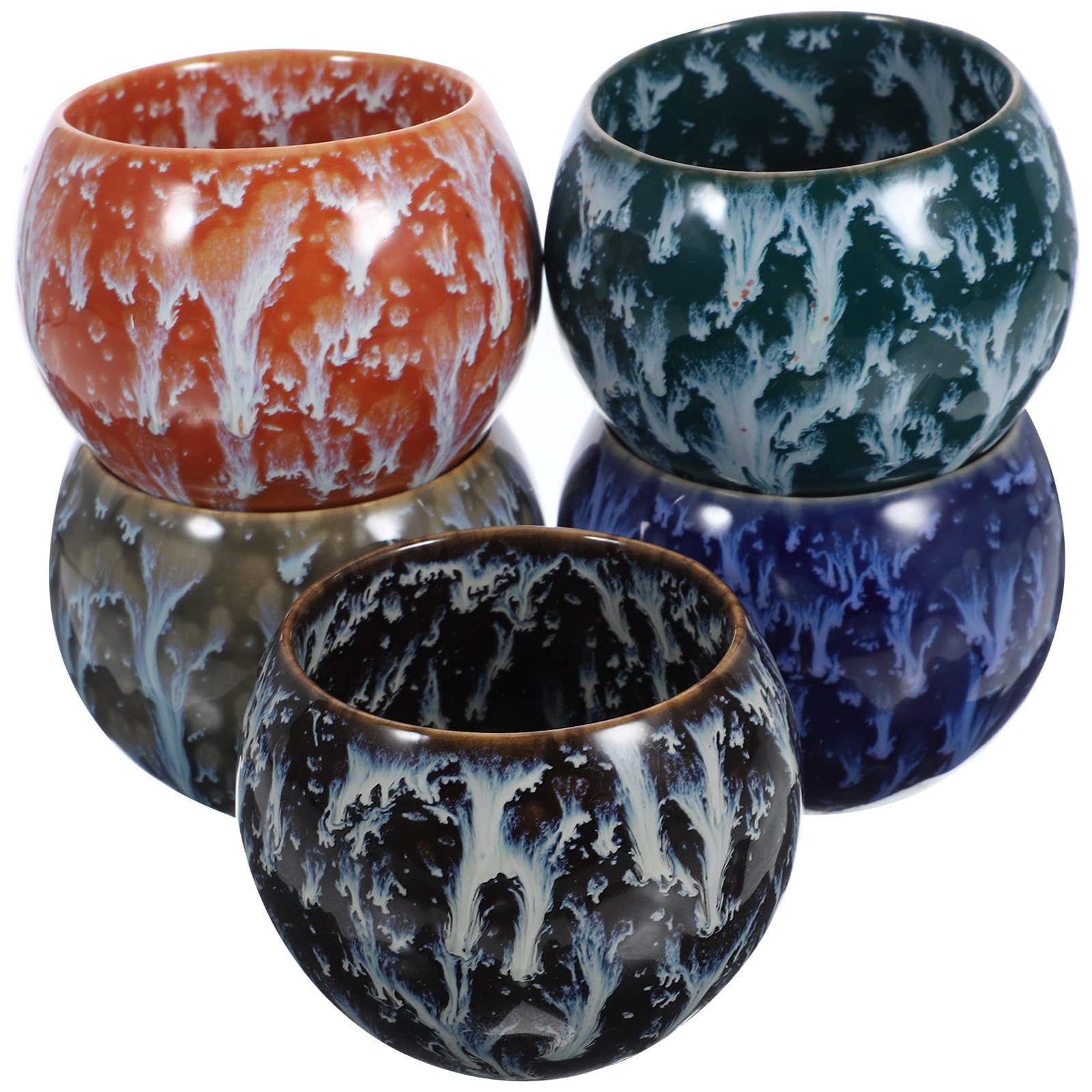 Tasses à thé en céramique chic HEMOTON service de 5 pièces artisanat d'exception