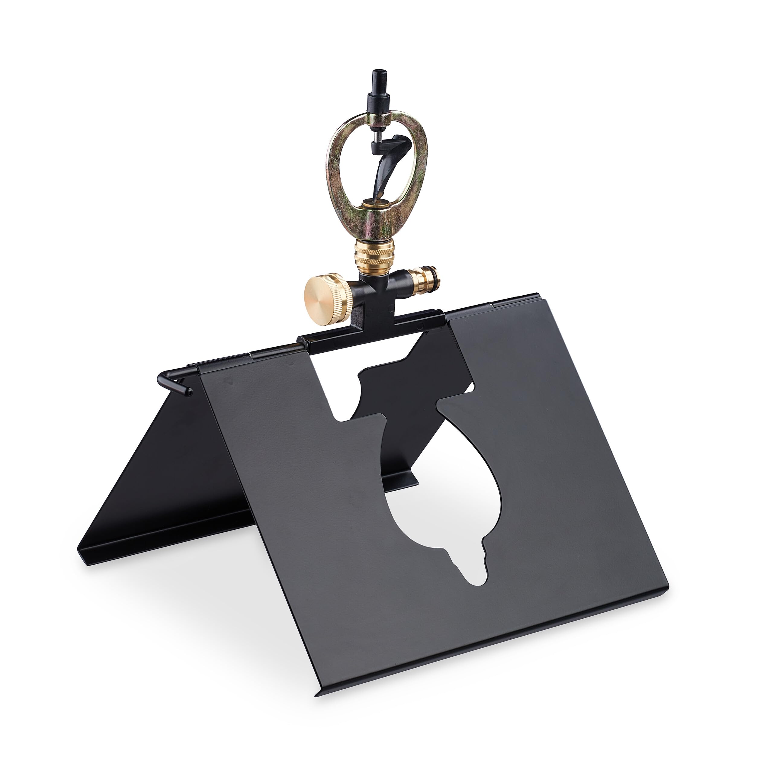 Relaxdays Arroseur de Jardin ou Toit, raccord pour Tuyau d’Eau 1/2", irriguer Surfaces Rondes Jusqu’à 78 m², Noir/doré