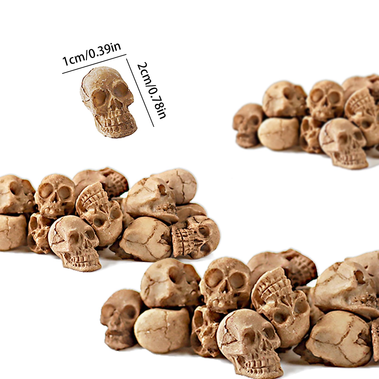 20 Stück Mini Totenköpfe Aus Harz - Gruselige Halloween Deko Für Haus & Garten, 1x1x1,8cm