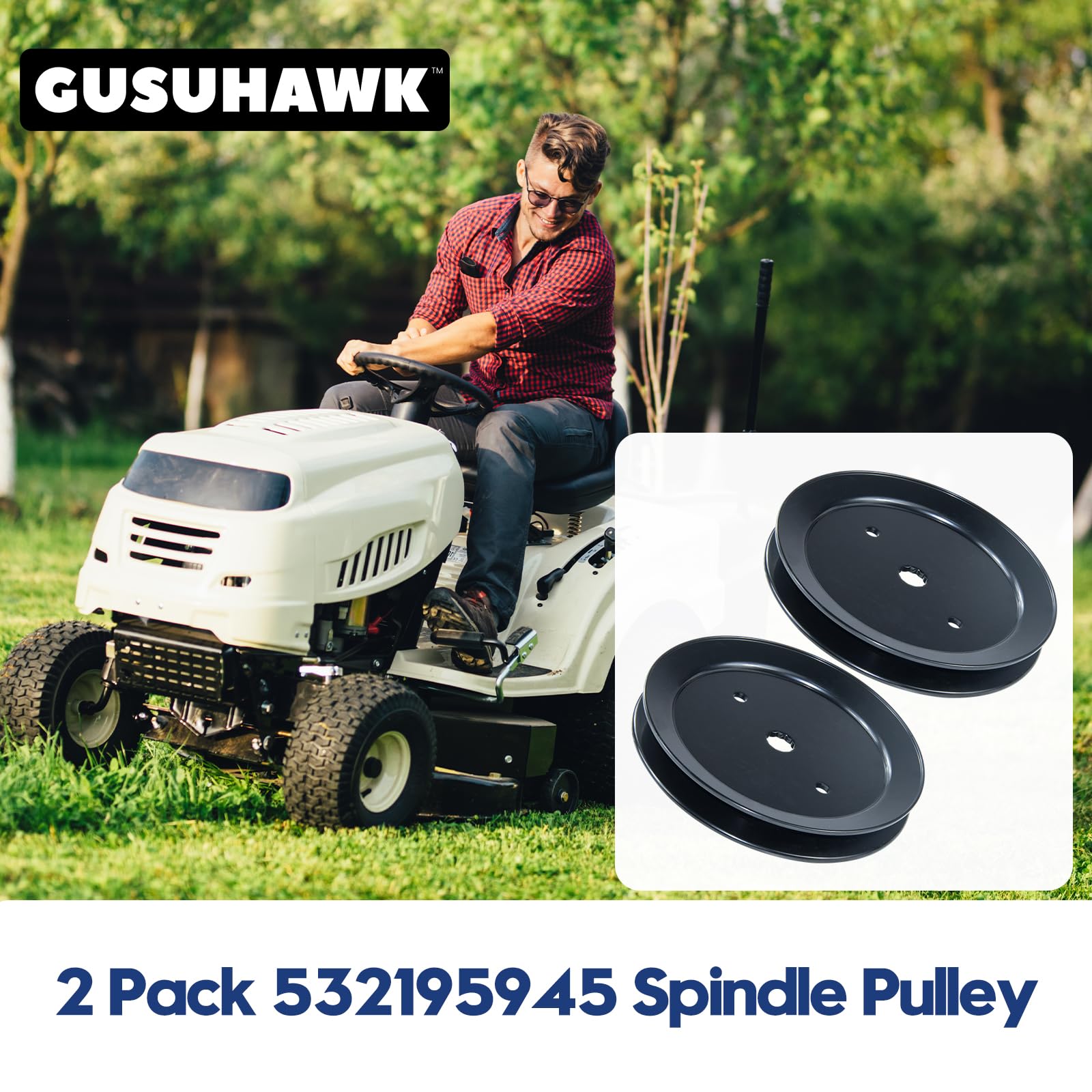 GUSUHAWK 2 Pack 197473 Spindle Pulley Replaces Craftsman 197473