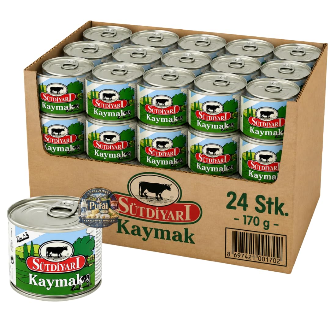 PUFAI Bundle – Kaymak 170 g – Cremiger Milchrahm als Brotaufstrich und für Desserts – Vorteilspack 24er-Set