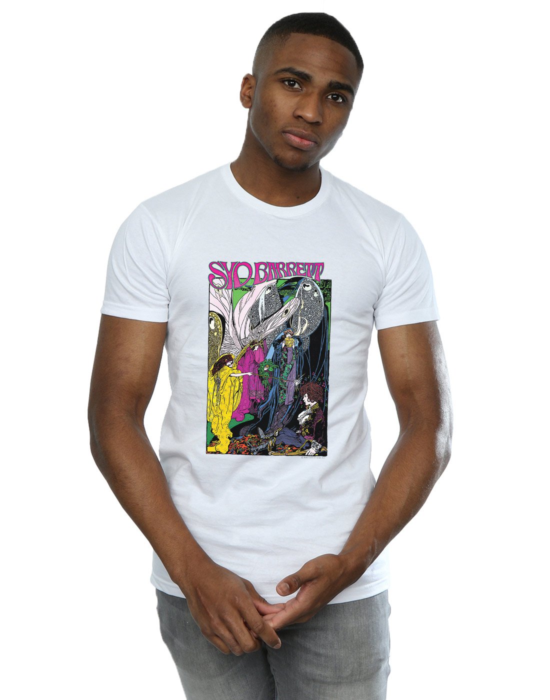 Absolute Cult Syd Barrett Men's Fairies Poster T-Shirt White Large