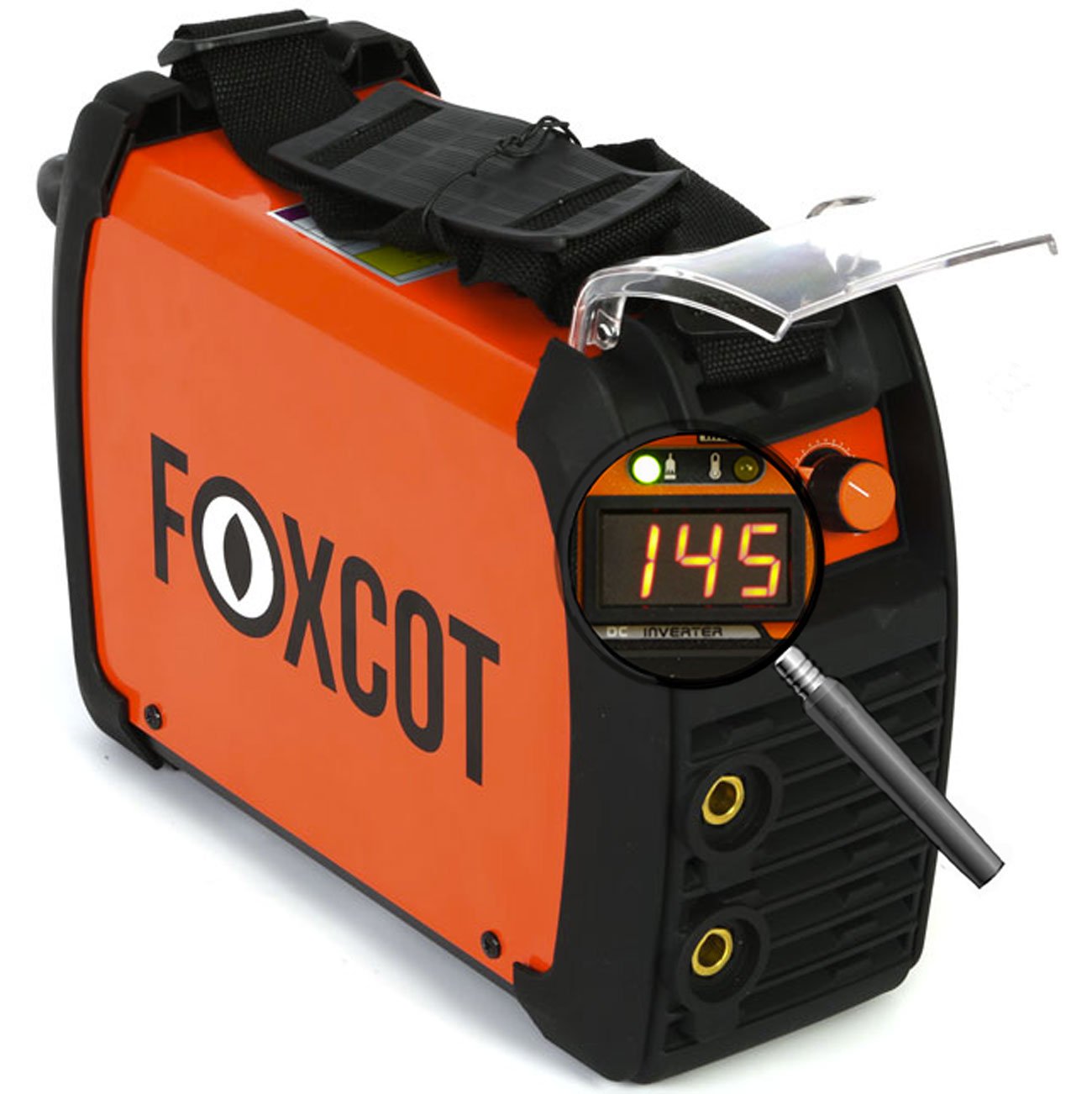 Foxcot Inverter - Soldador de 145 A para redes domésticas, con accesorios