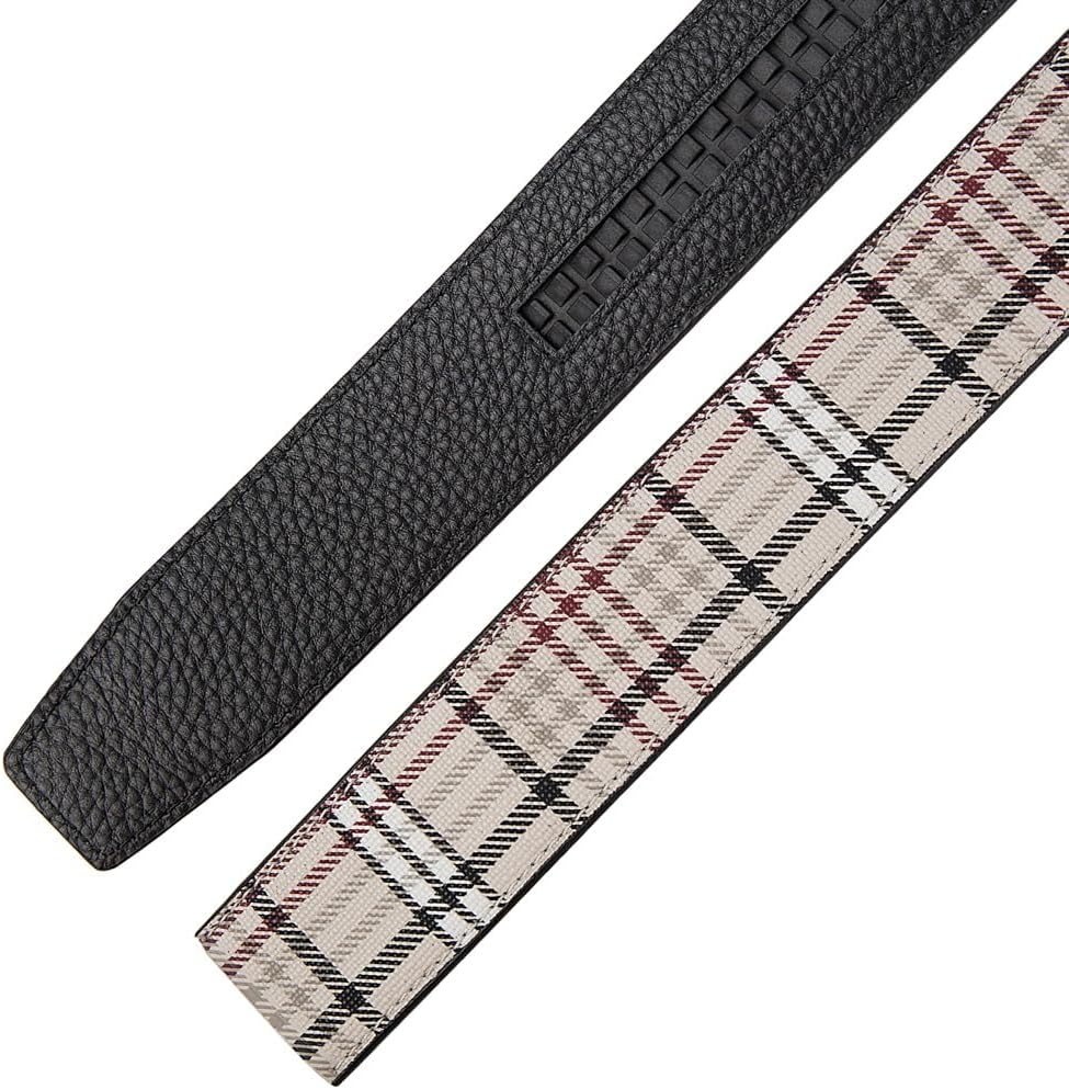 Leather Belt for Men Ratchet Adjustable Slide Belt 1 3/8'' Width in Gift Package Fit Everywhere Checker - Image 3